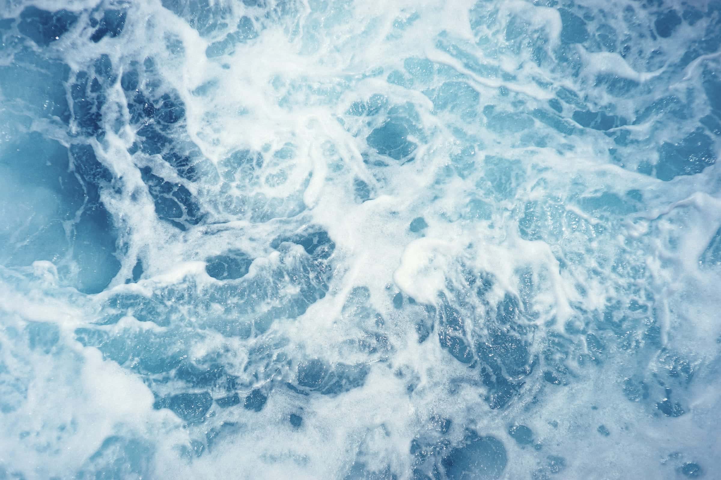 White water and foam seen from above
